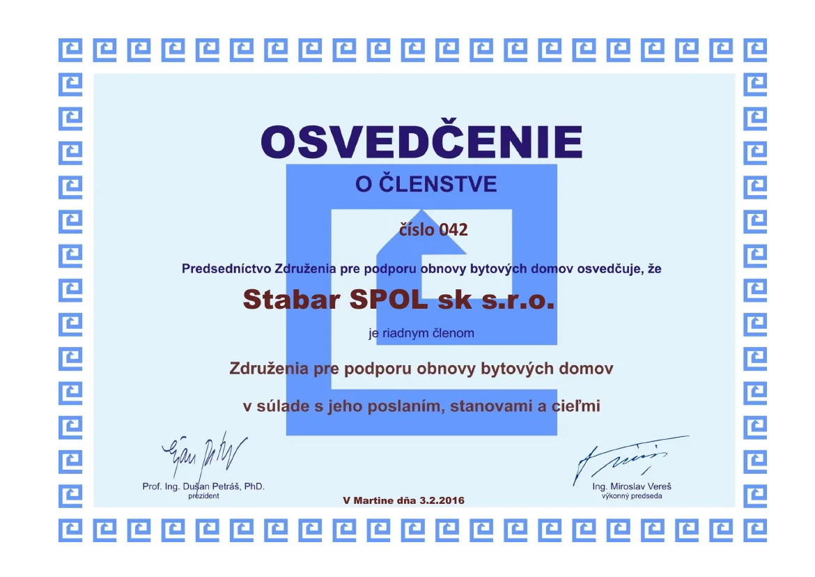Člen Združenia pre podporu OBD, náhľad dokumentu